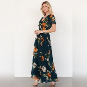 Baltic Born Dark Green Floral Maxi Dress
